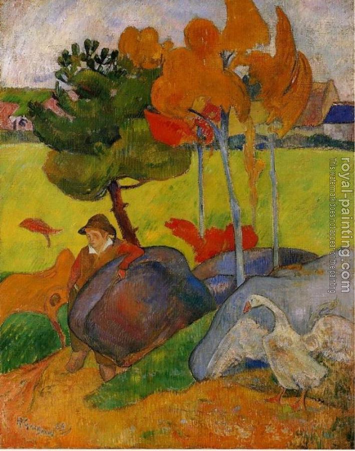 Paul Gauguin : Breton Boy in a Landscape